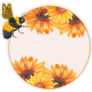 Sunflower Frame And Cute Bee Sticker