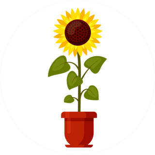 Sunflower In A Pot Sticker