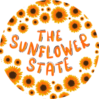 Sunflower State Kansas Illustration Sticker