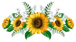 Sunflowers Bouquet With Wild Flowers Sticker