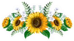 Sunflowers Bouquet With Wild Flowers Sticker