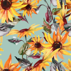 Sunflowers On Turquoise Sticker