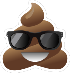 Sunglasses Poop Emoji Sticker