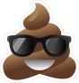 Sunglasses Poop Emoji Sticker