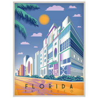 Sunny Day In Florida Art Deco Sticker