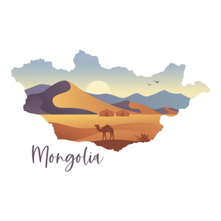 Sunrise Landscape Mongolian Steppe Sticker