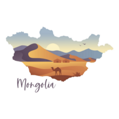 Sunrise Landscape Mongolian Steppe Sticker