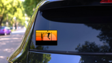 Sunset Beach Volleyball Players Sticker on a Rear Car Window (New) example