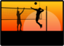 Sunset Beach Volleyball Players Sticker