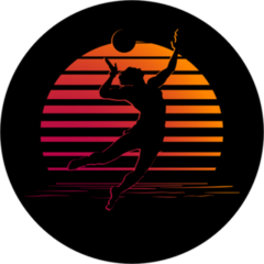 Sunset Beach Volleyball Sticker