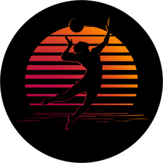 Sunset Beach Volleyball Sticker