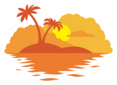 Sunset Island Beach Sticker