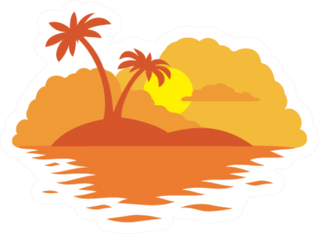 Sunset Island Beach Sticker