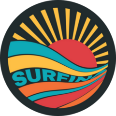 Sunset Surfing Graphic Sticker