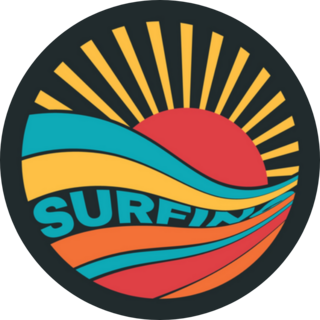 Sunset Surfing Graphic Sticker
