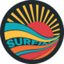 Sunset Surfing Graphic Sticker