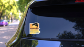 Sunset Wakeboarding Sticker on a Rear Car Window (New) example
