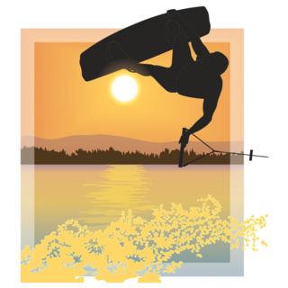 Sunset Wakeboarding Sticker