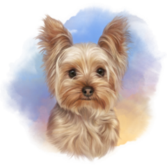 Sunset Yorkie Watercolor Sticker