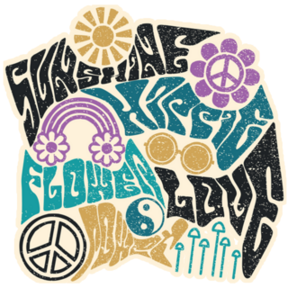 Sunshine Hippie Flower Love Sticker