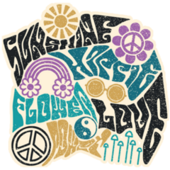 Sunshine Hippie Flower Love Sticker