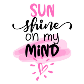 Sunshine On My Mind Pink Summer Lettering Sticker