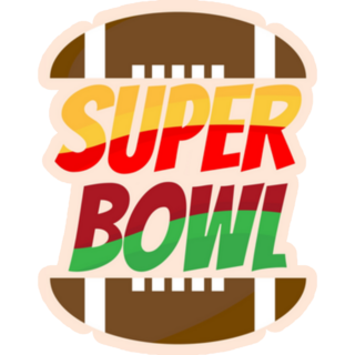 Super Bowl Football Burger Typography Sticker