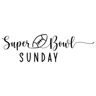 Super Bowl Sunday Line Calligraphy Sticker