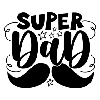 Super Dad Mustache Typography Sticker