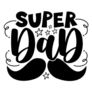 Super Dad Mustache Typography Sticker