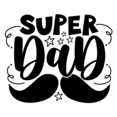 Super Dad Mustache Typography Sticker