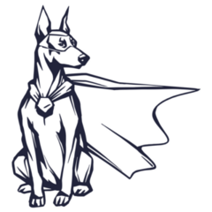 Super Doberman In Mask Sticker