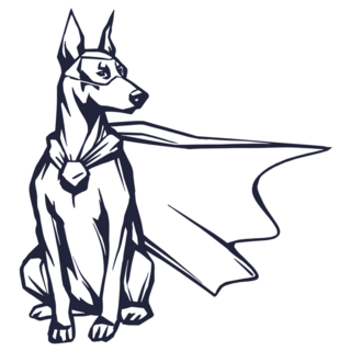 Super Doberman In Mask Sticker