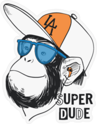 Super Dude Monkey Sticker