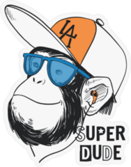 Super Dude Monkey Sticker