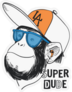 Super Dude Monkey Sticker