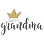 Super Grandma Crown Lettering Sticker