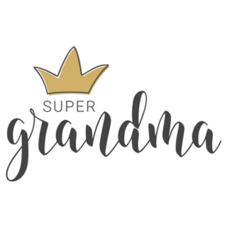 Super Grandma Crown Lettering Sticker