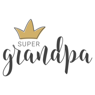 Super Grandpa Crown Lettering Sticker