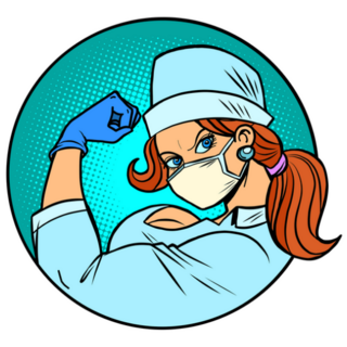 Super Hero Nurse We Can Do It Gesture Sticker