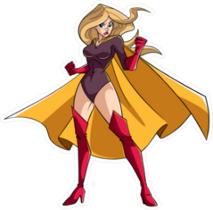 Super Heroine Ready For Battle Sticker