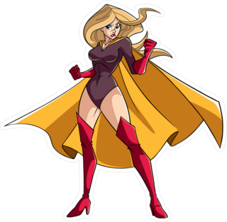 Super Heroine Ready For Battle Sticker