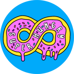 Super Hungry, Infinity Donut, Slogan Sticker