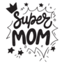 Super Mom Doodle Lettering For Mothers Day Sticker