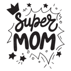 Super Mom Doodle Lettering For Mothers Day Sticker