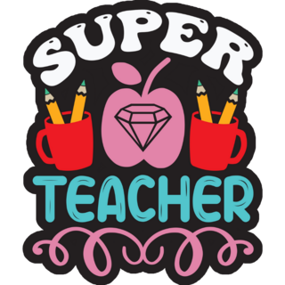 Super Teacher Lettering Sticker