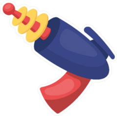 Superhero Blaster Gun Sticker