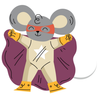 Superhero Mouse Sticker
