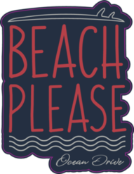 Surf And Surfing Beach Please Sticker