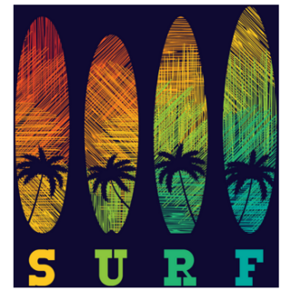 Surf Boards Palm Trees Sticker